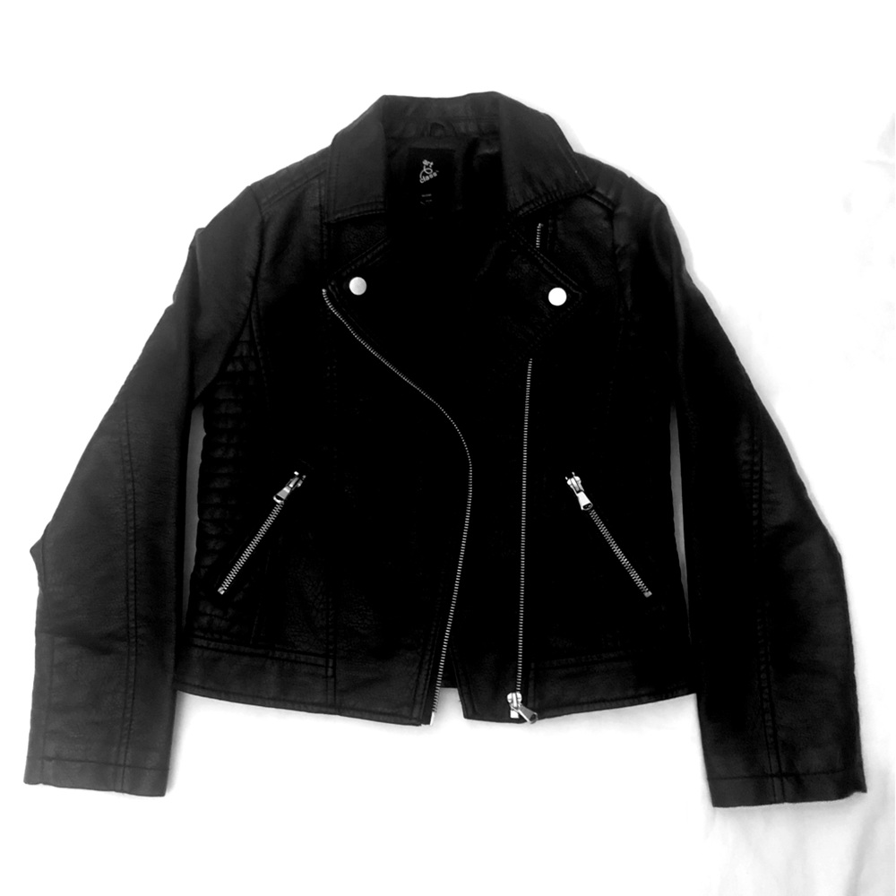 Zara girls leather jacket 7/8